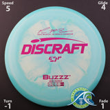 Discraft  Paul McBeth 6x ESP Buzzz Signature Series - Scale Weight -