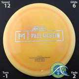 Discraft Paul McBeth Prototype Ares - Distance Driver - Scale Weight -
